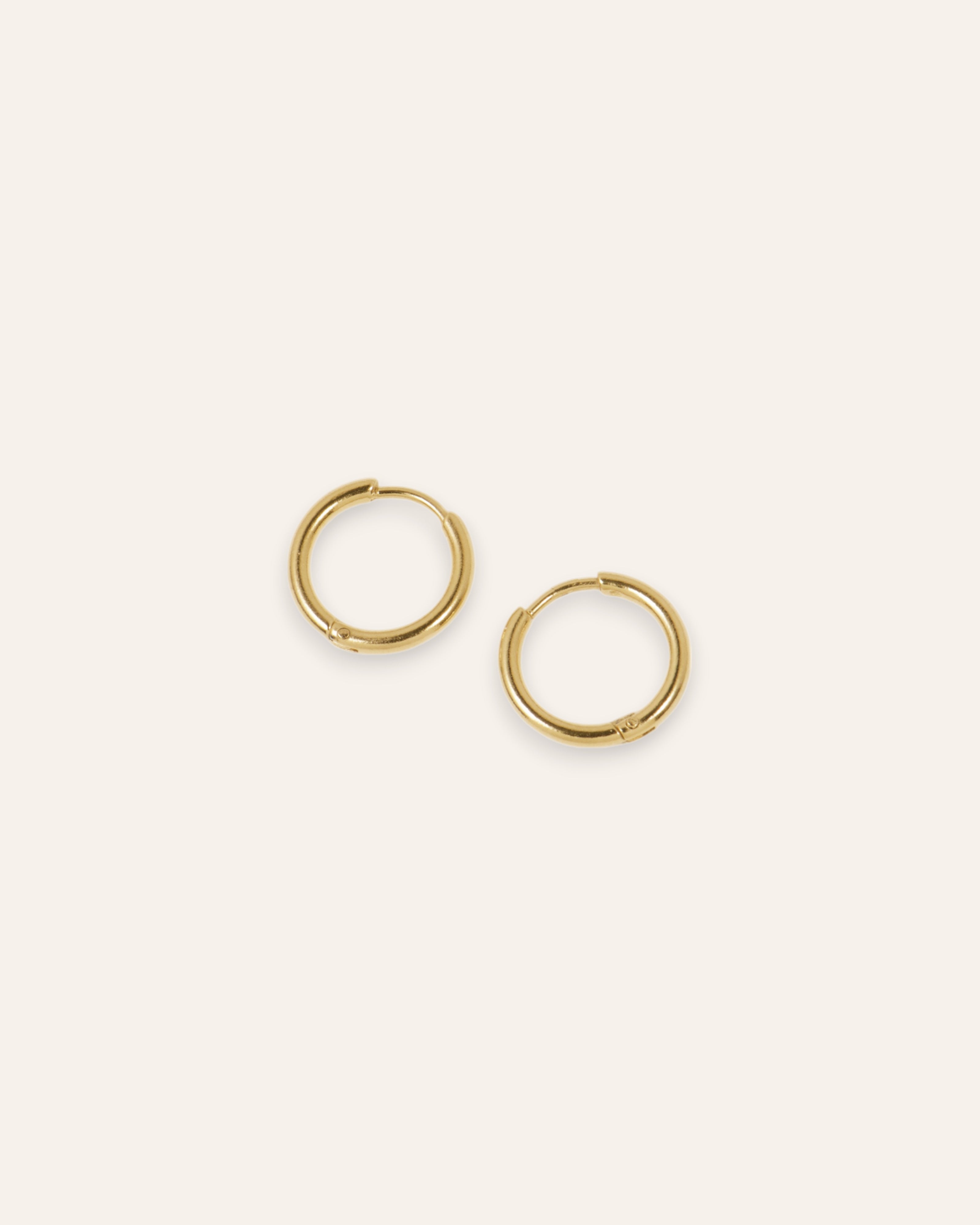 Petites Créoles Rondes Tilda Doré à l'Or Fin 24ct