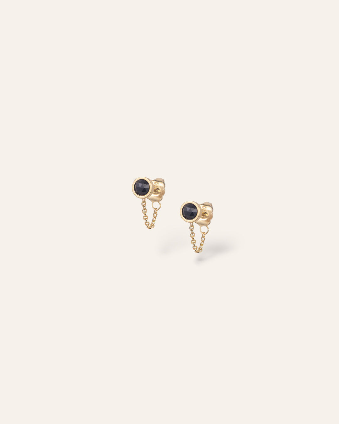Boucles d'oreilles Chaînette Bianca Plaqué Or 18ct / Onyx