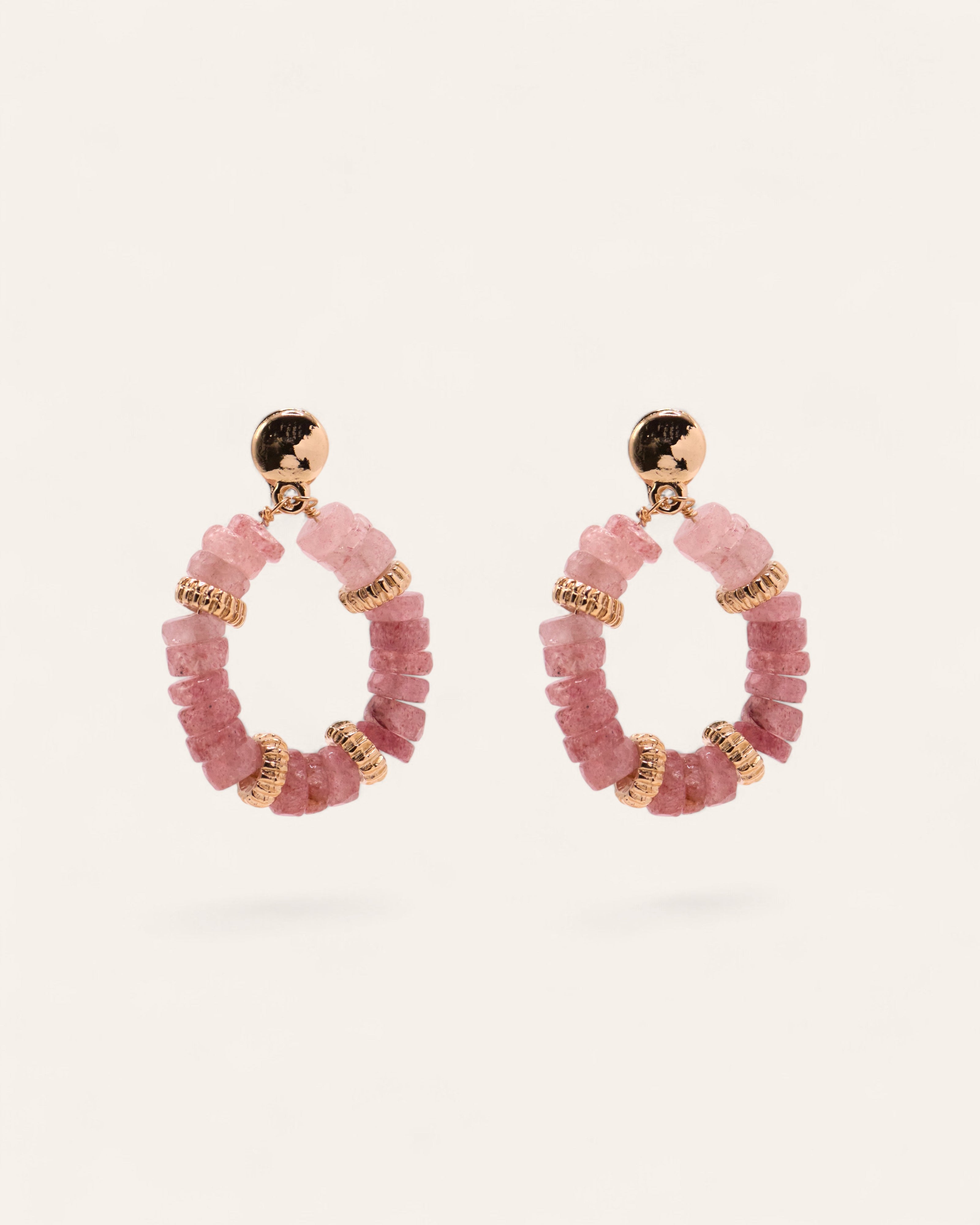 Boucles d’oreilles Honoria Doré à l'Or Fin 24ct / Quartz