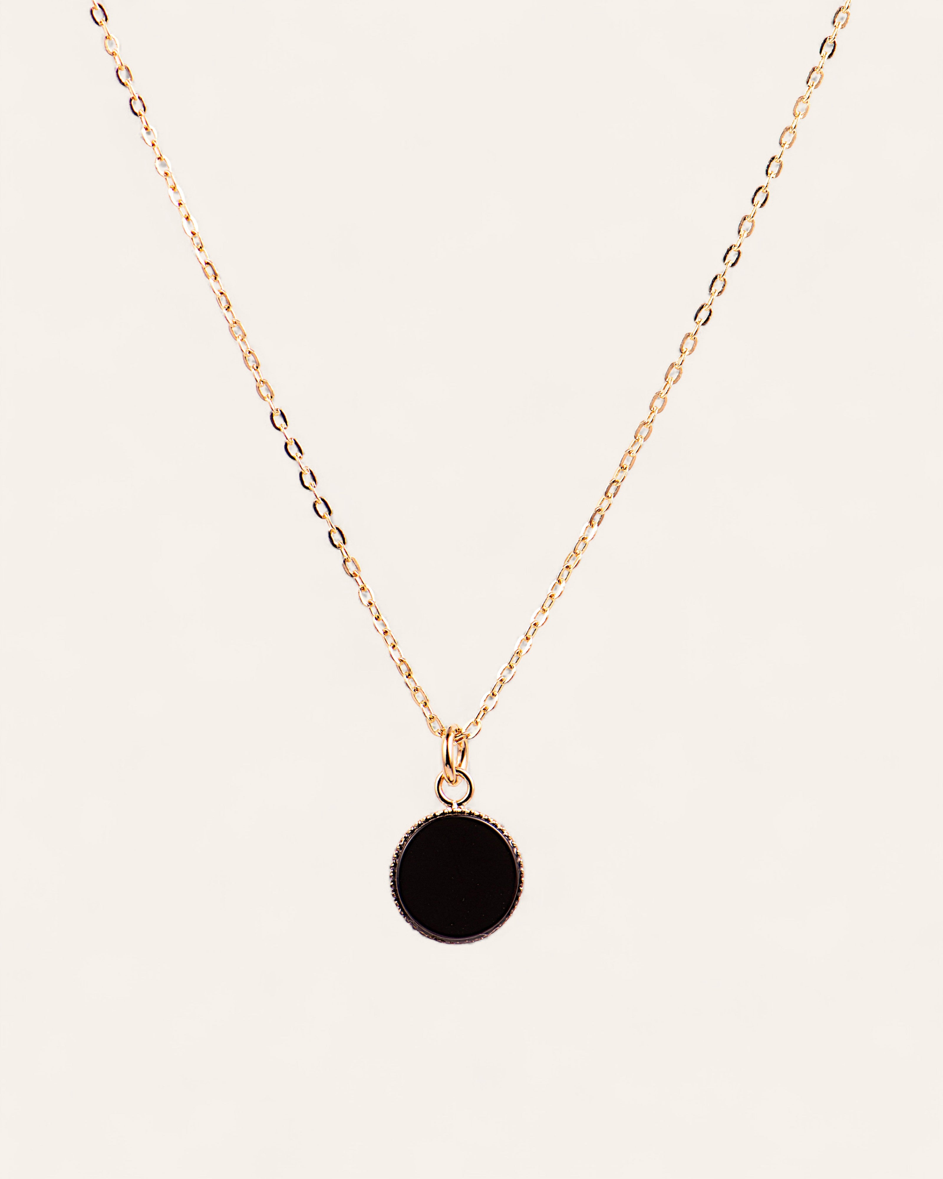 Sautoir Leo Doré à l'Or Fin 24ct / Onyx