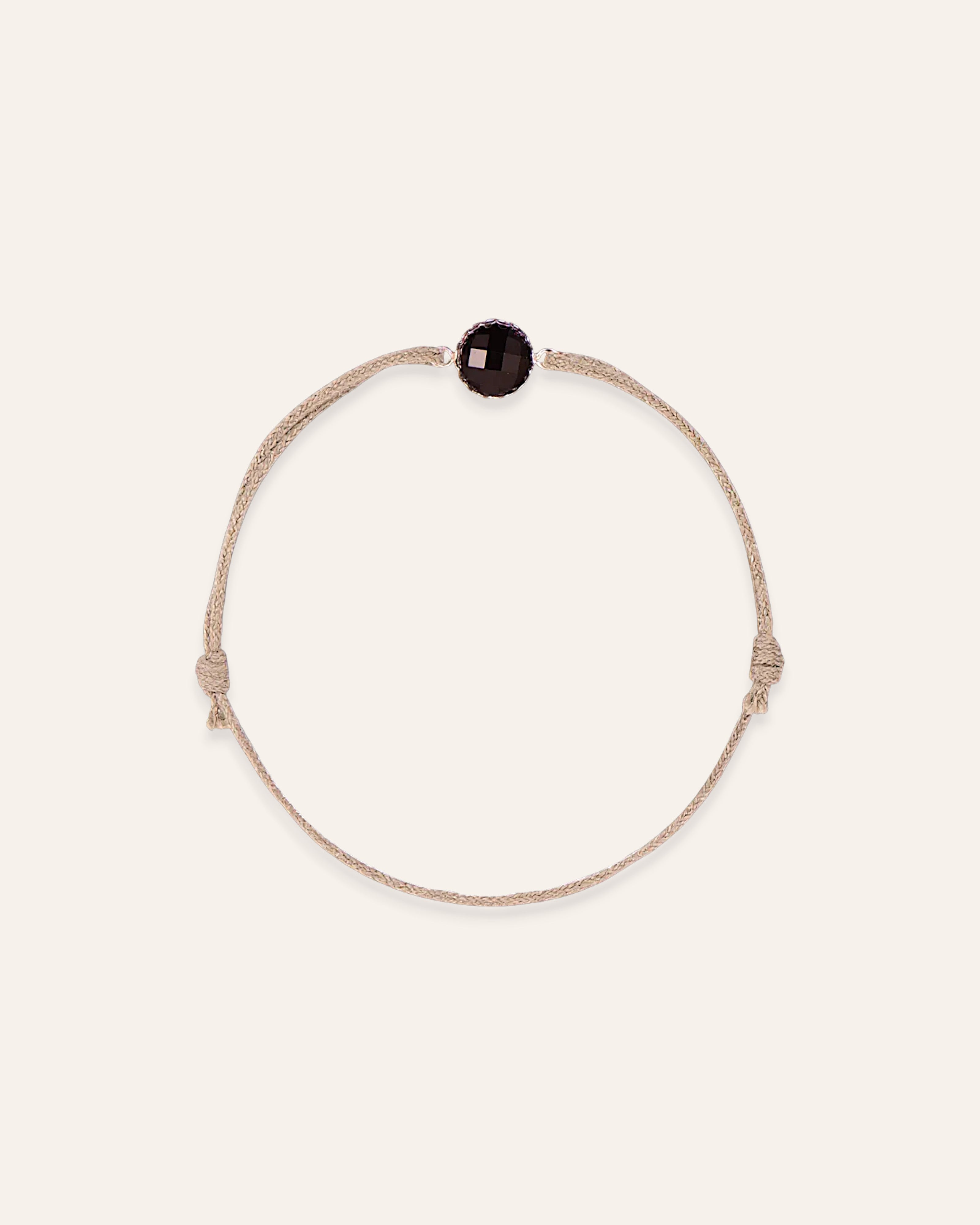 Bracelet Cordon Vert Zelie Argent 925 / Onyx