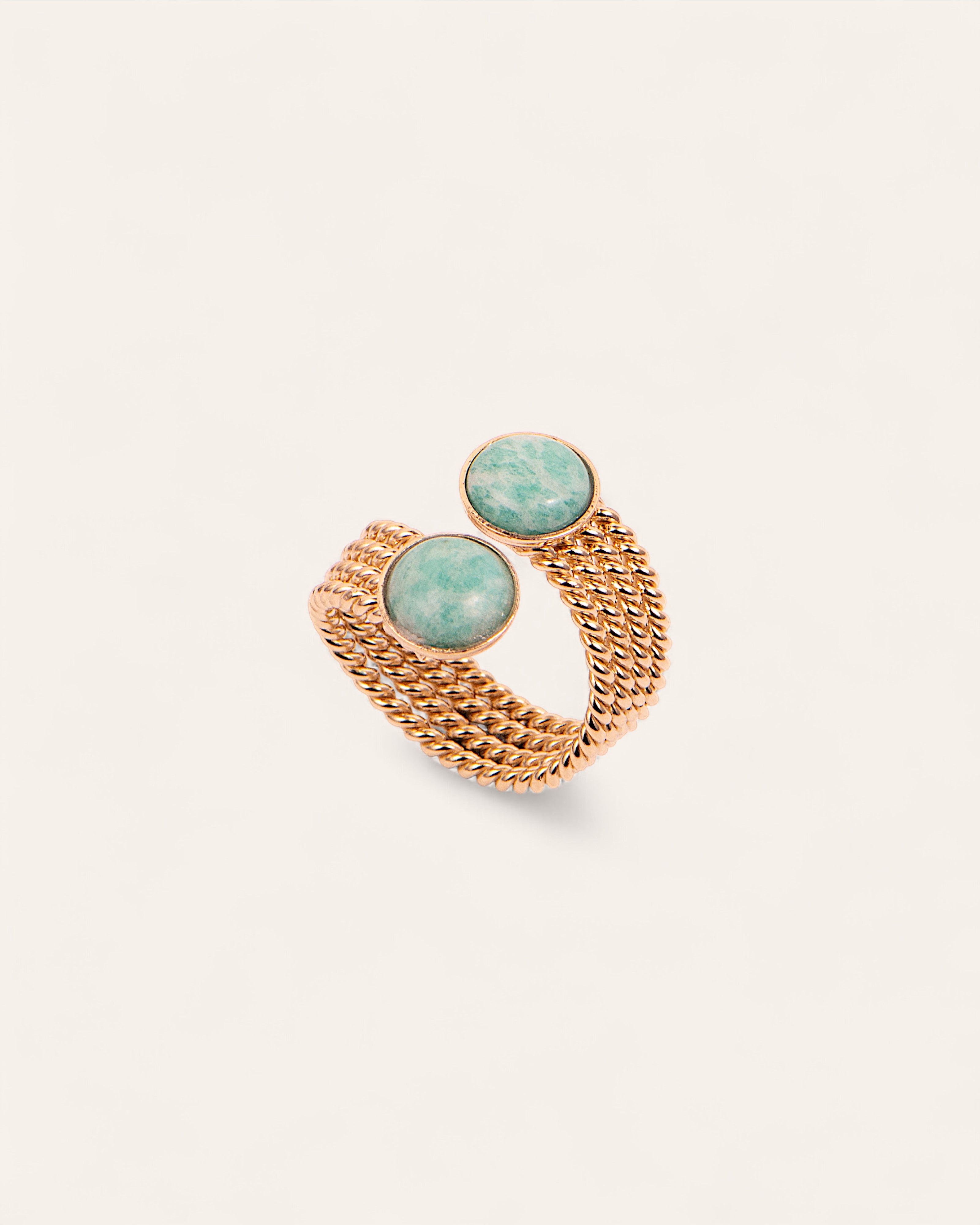 Bague Large Ciara Plaqué Or 18ct / Amazonite