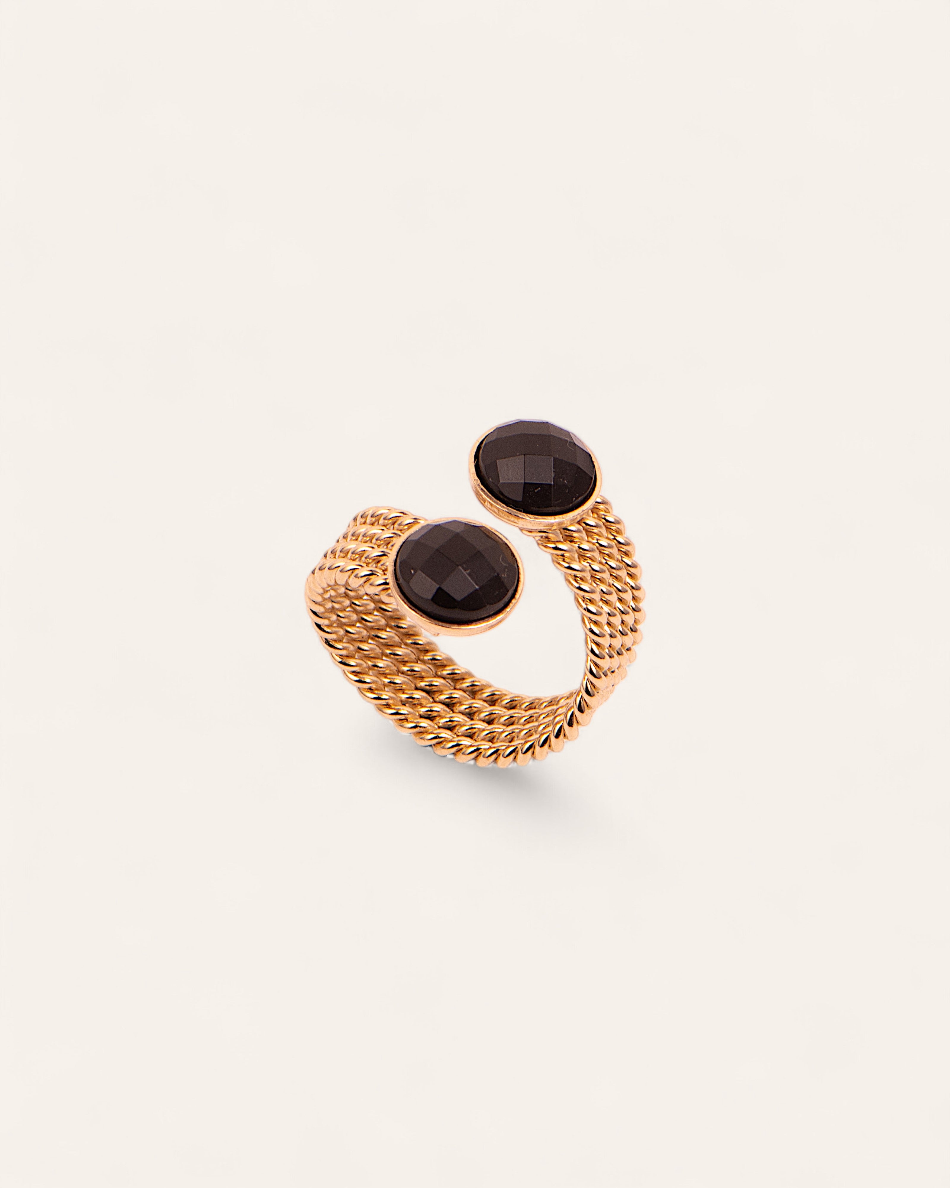 Bague Ciara Plaqué Or 18ct / Onyx