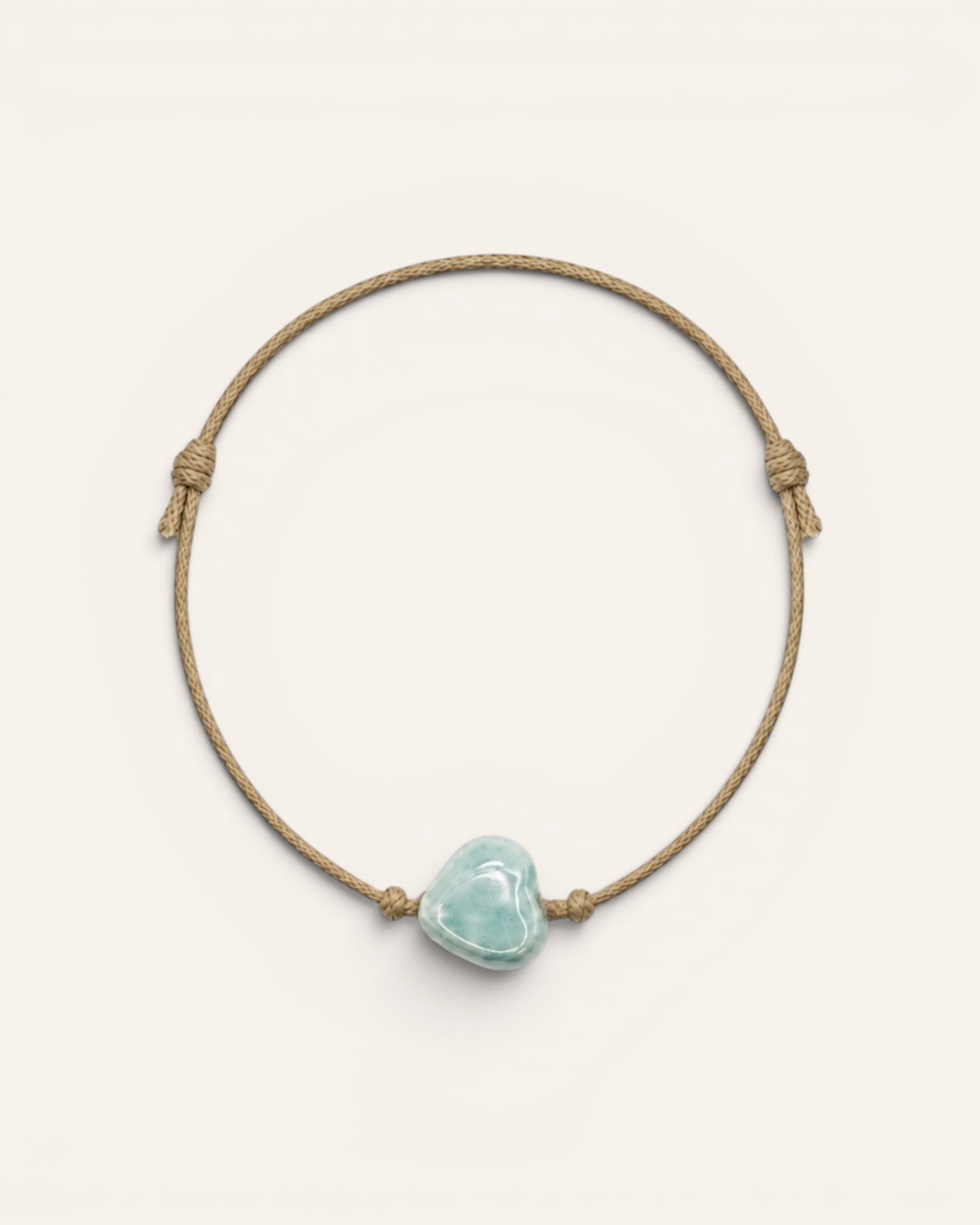 Liv Ceramic Heart Cord Bracelet 24ct gold-plated / Green