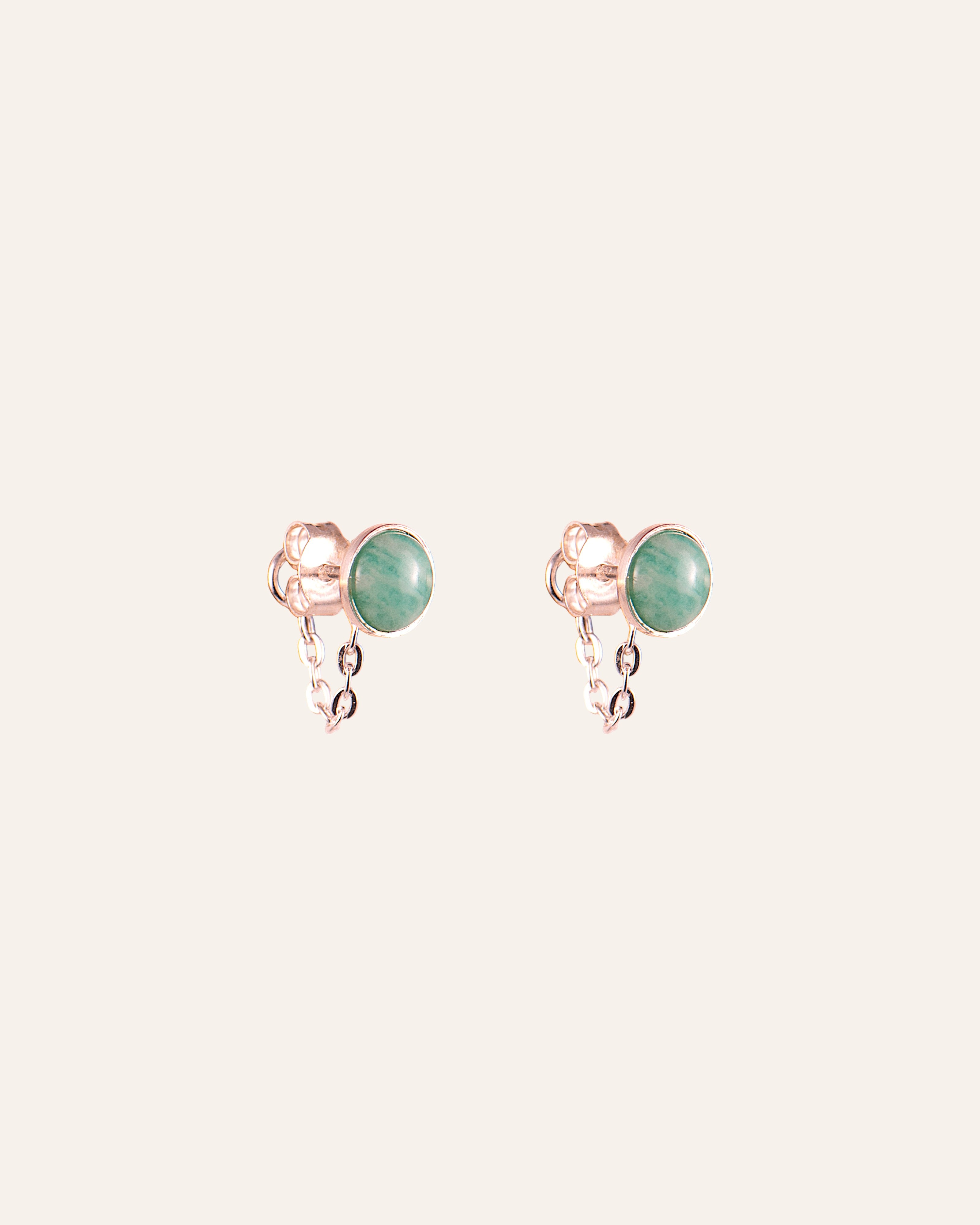 Clous d’oreilles Zelie Argent 925 / Amazonite