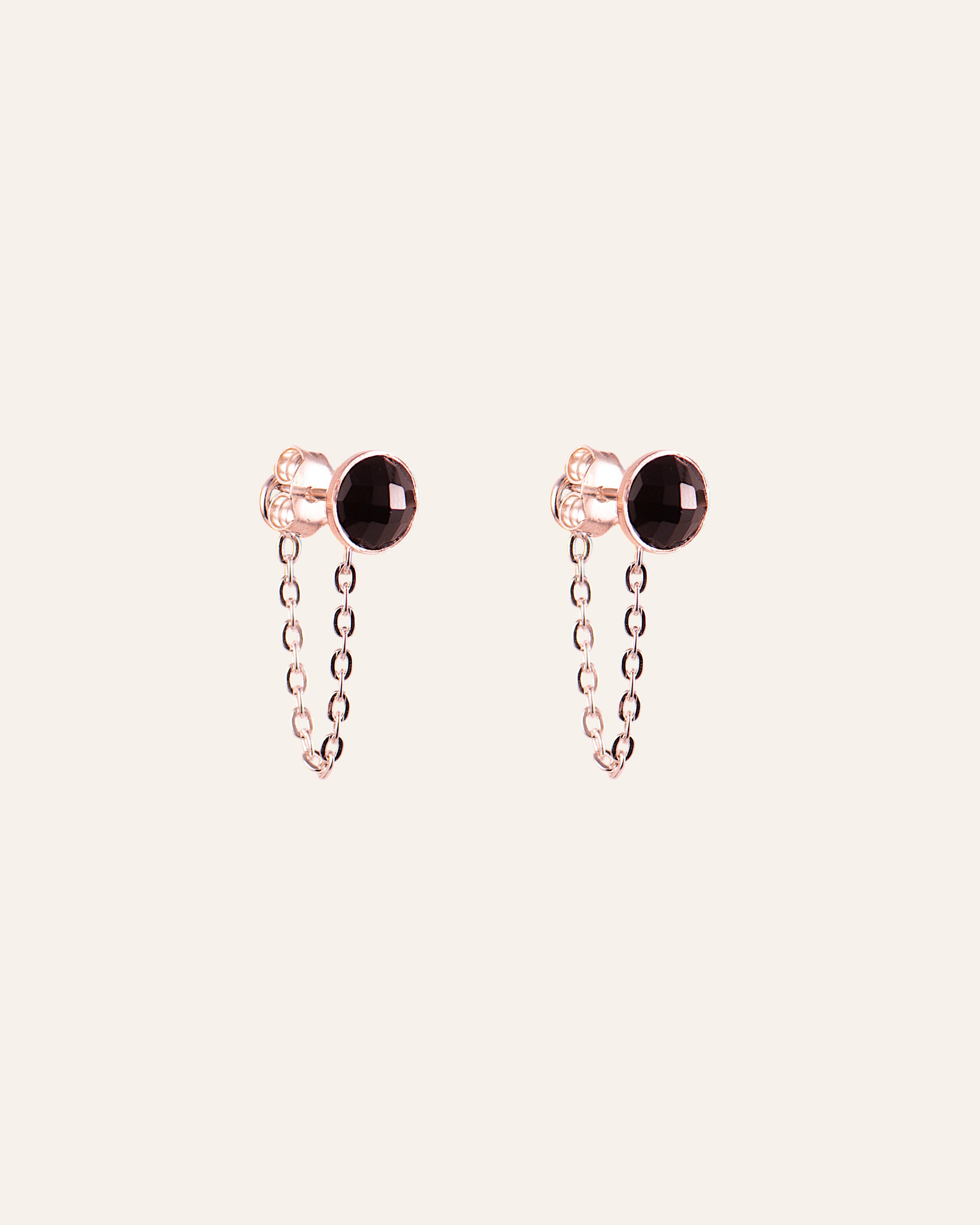 Clous d’oreilles Zelie Argent 925 / Onyx