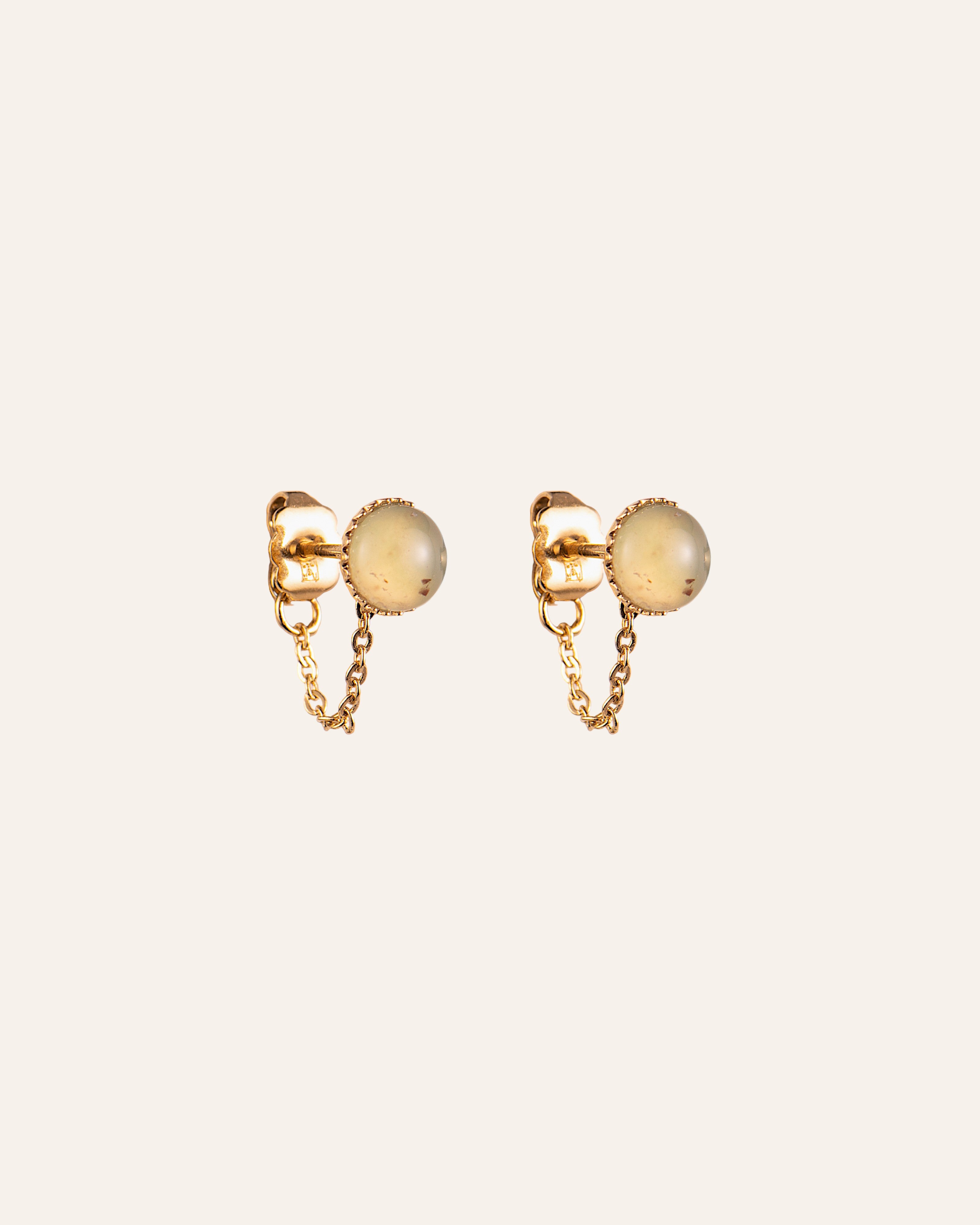 Clous d’oreilles Zelie Doré à l'Or Fin 24ct / Aquaprase