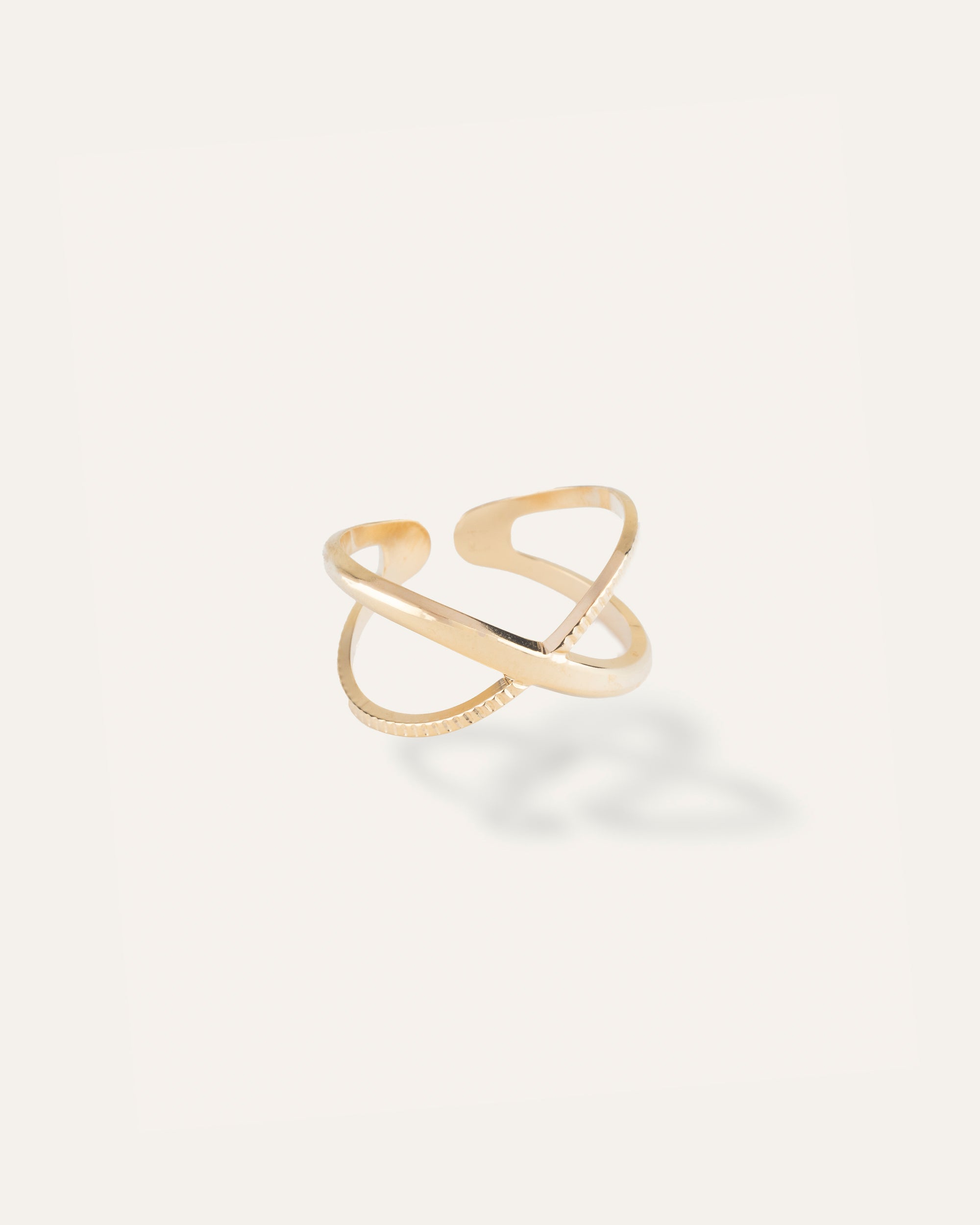 Bague Croisée Dahlia Plaqué Or 18ct