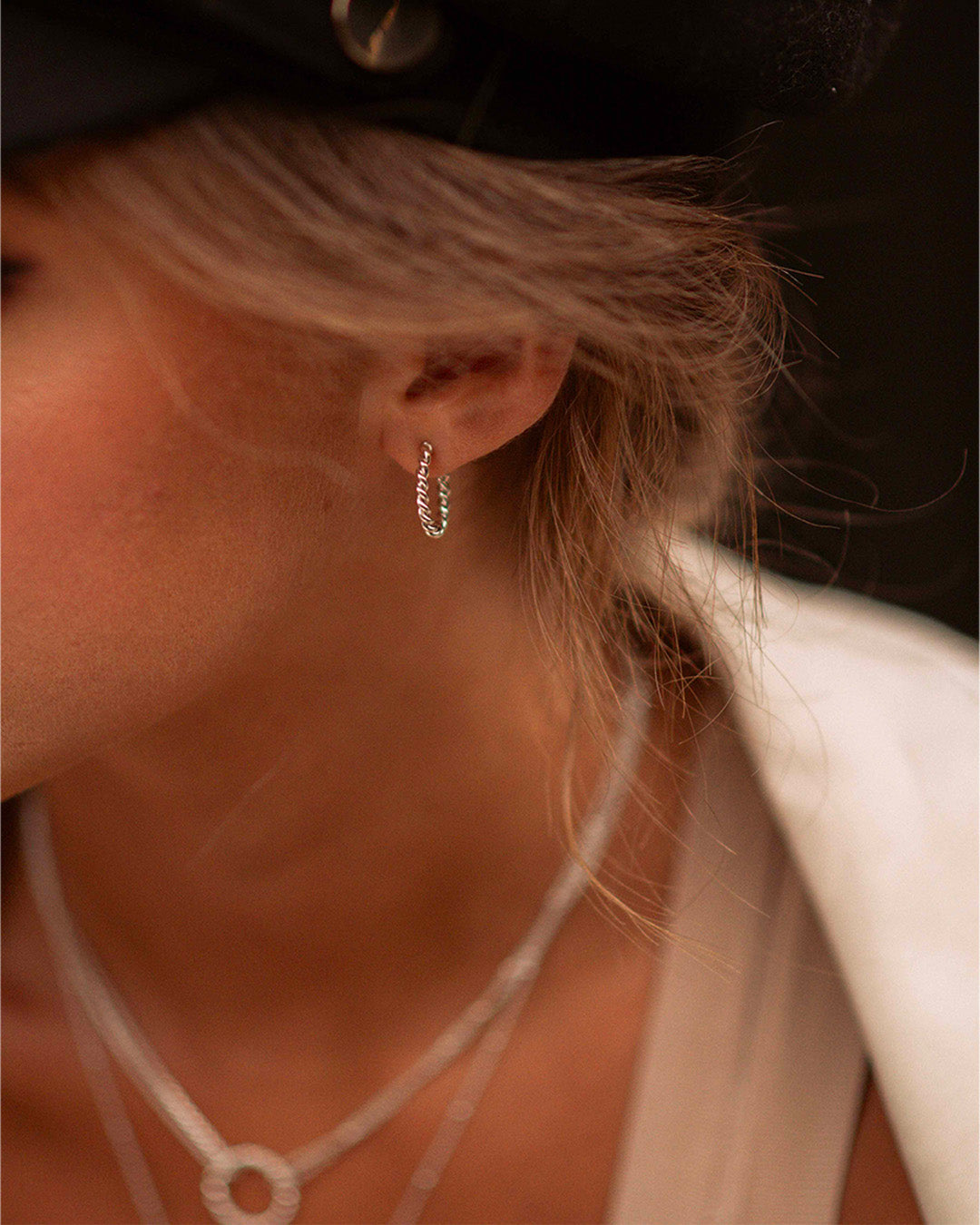 Gabrielle silver hoop earrings