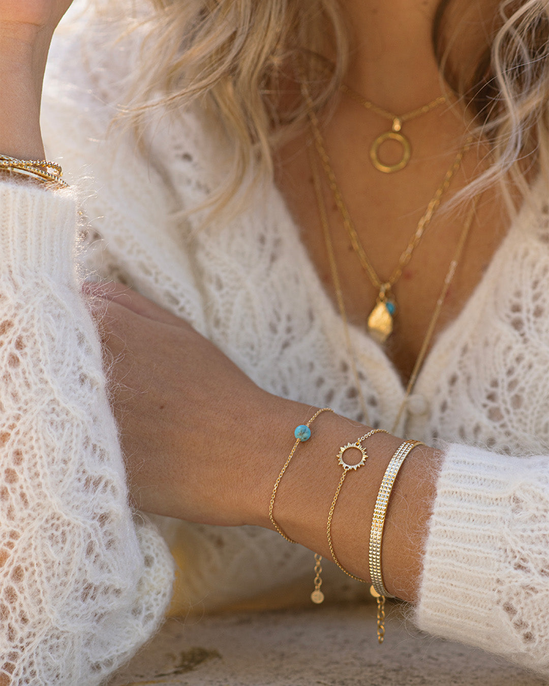 Gold and turquoise Mesa bracelet