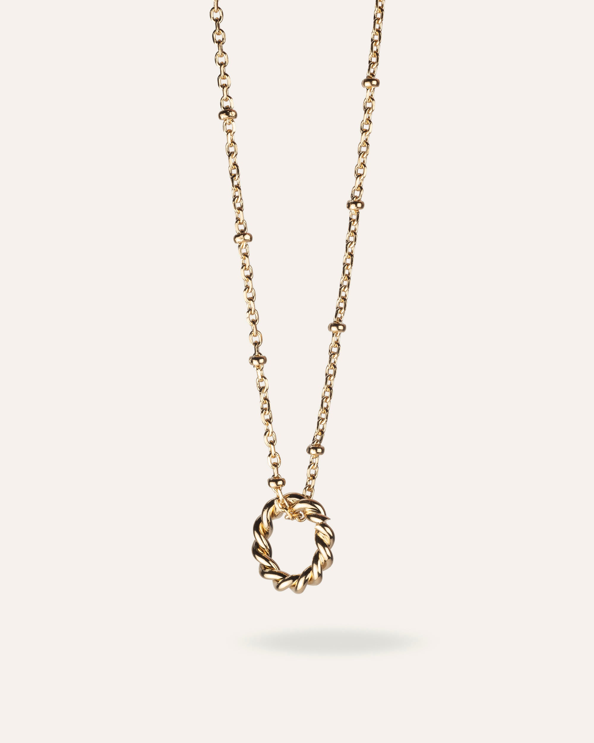 Collier Anneau Torsadé Gabrielle Plaqué Or 18ct