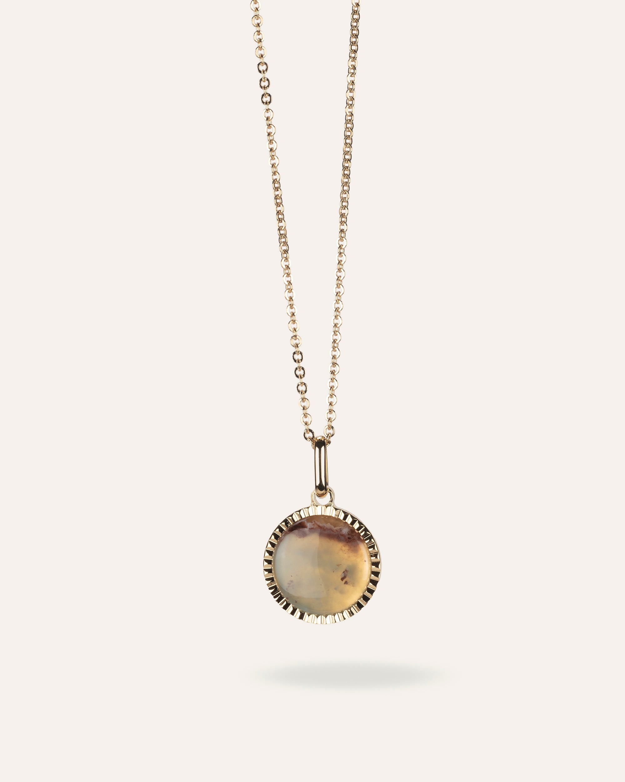 Collier Pendentif Pierre Pasithéa Plaqué Or 18ct / Aquaprase