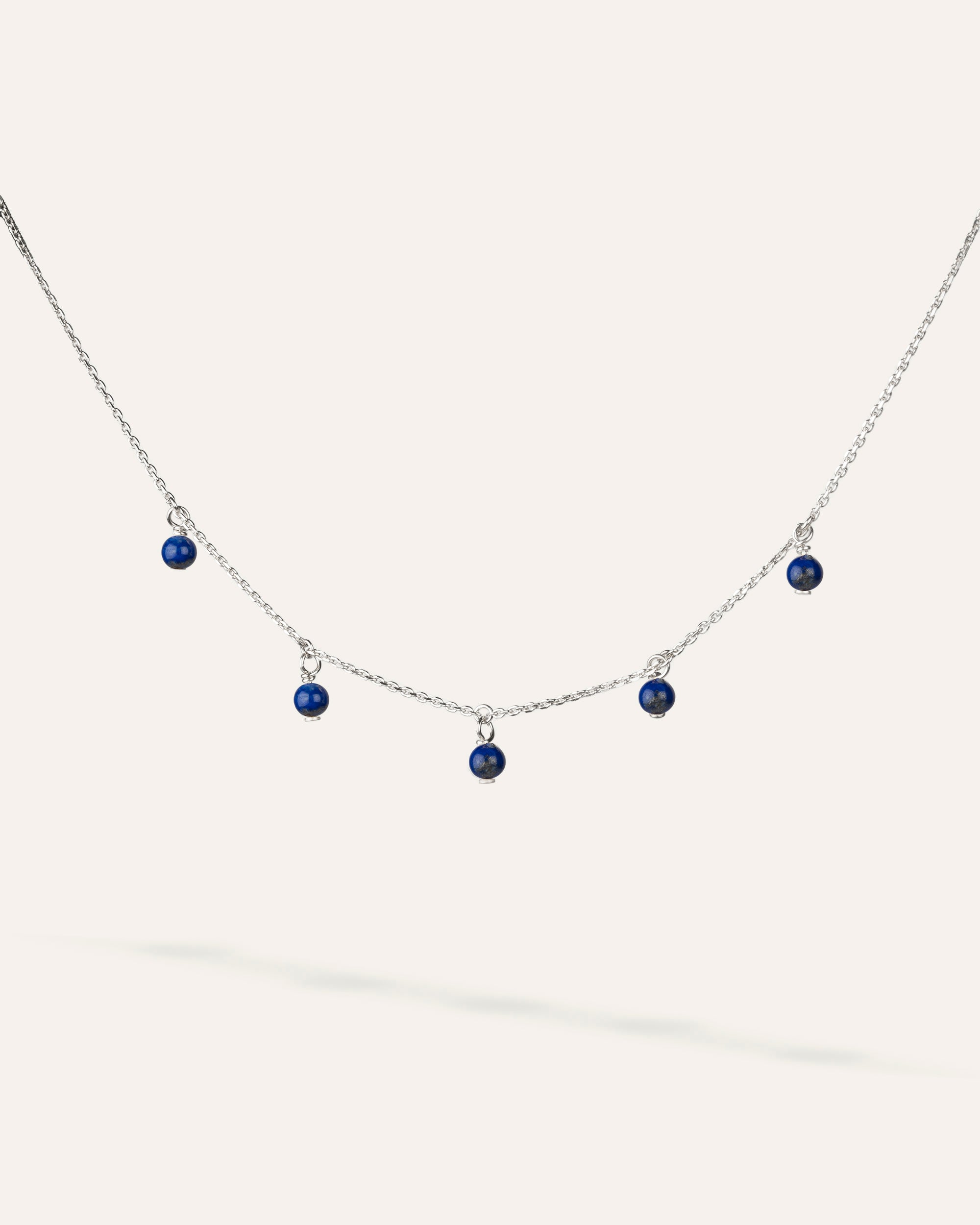 Eternal silver and lapis lazuli necklace
