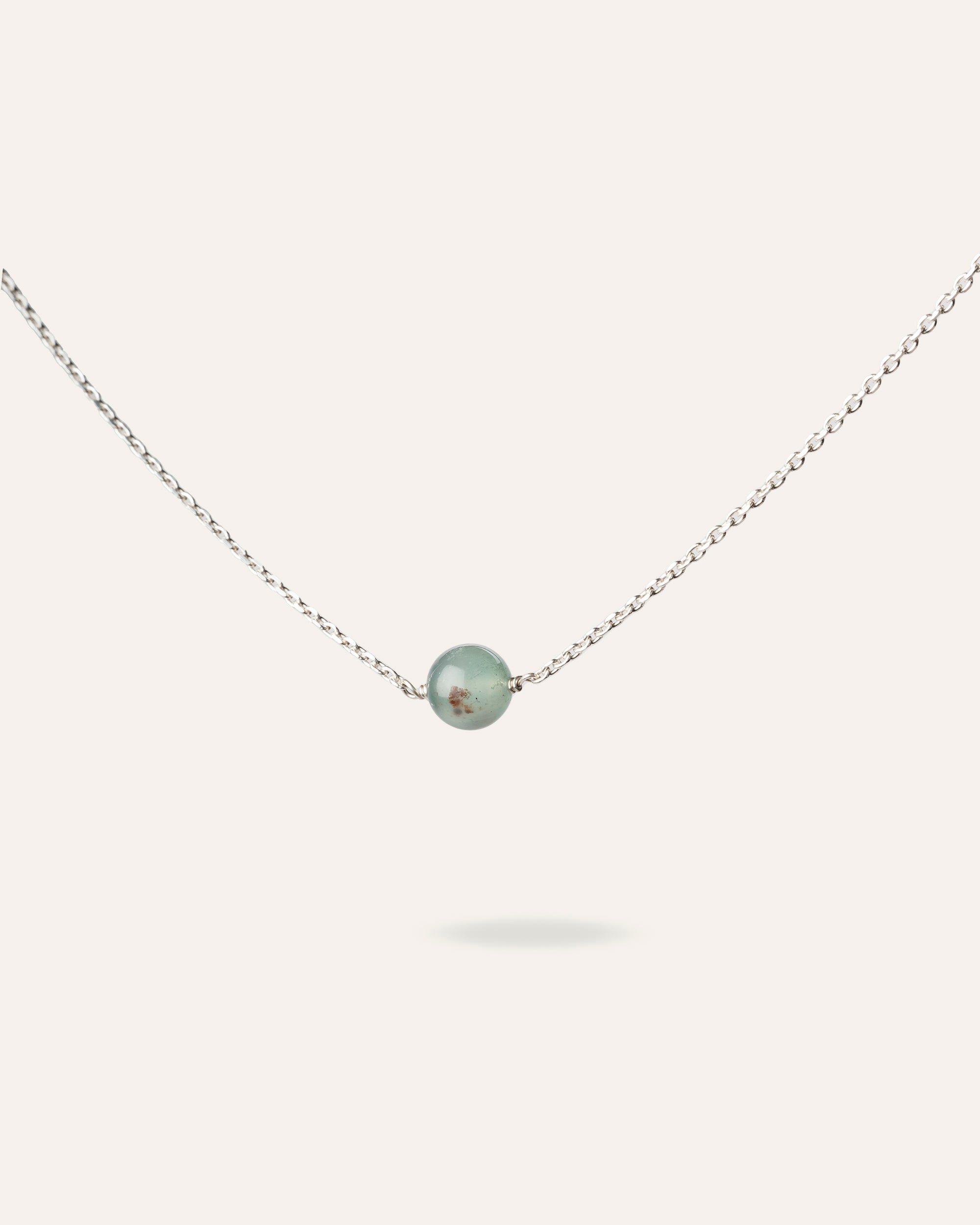 Themis silver and aquaprase necklace