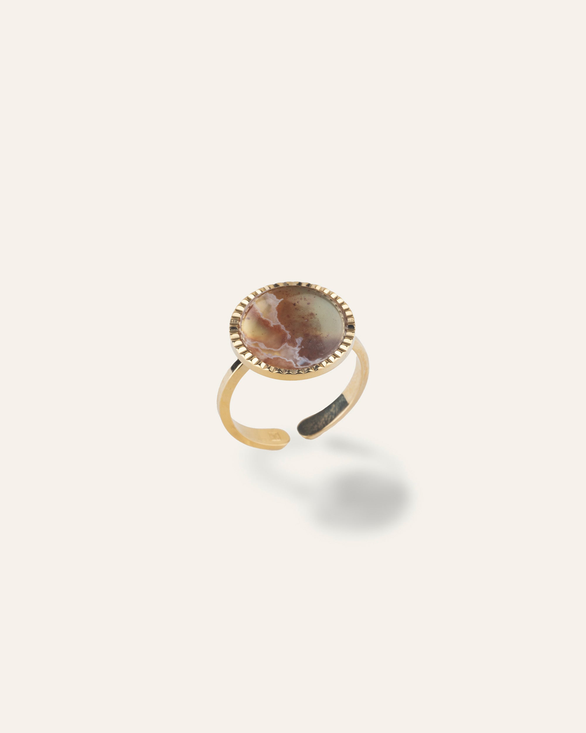Bague Grosse Pierre Pasithéa Plaqué Or 18ct / Aquaprase