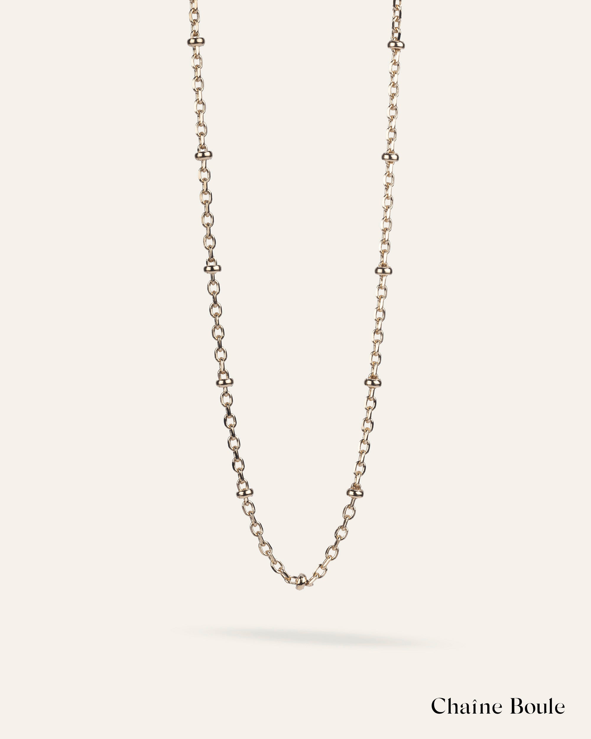 Long ball chain necklace in gold