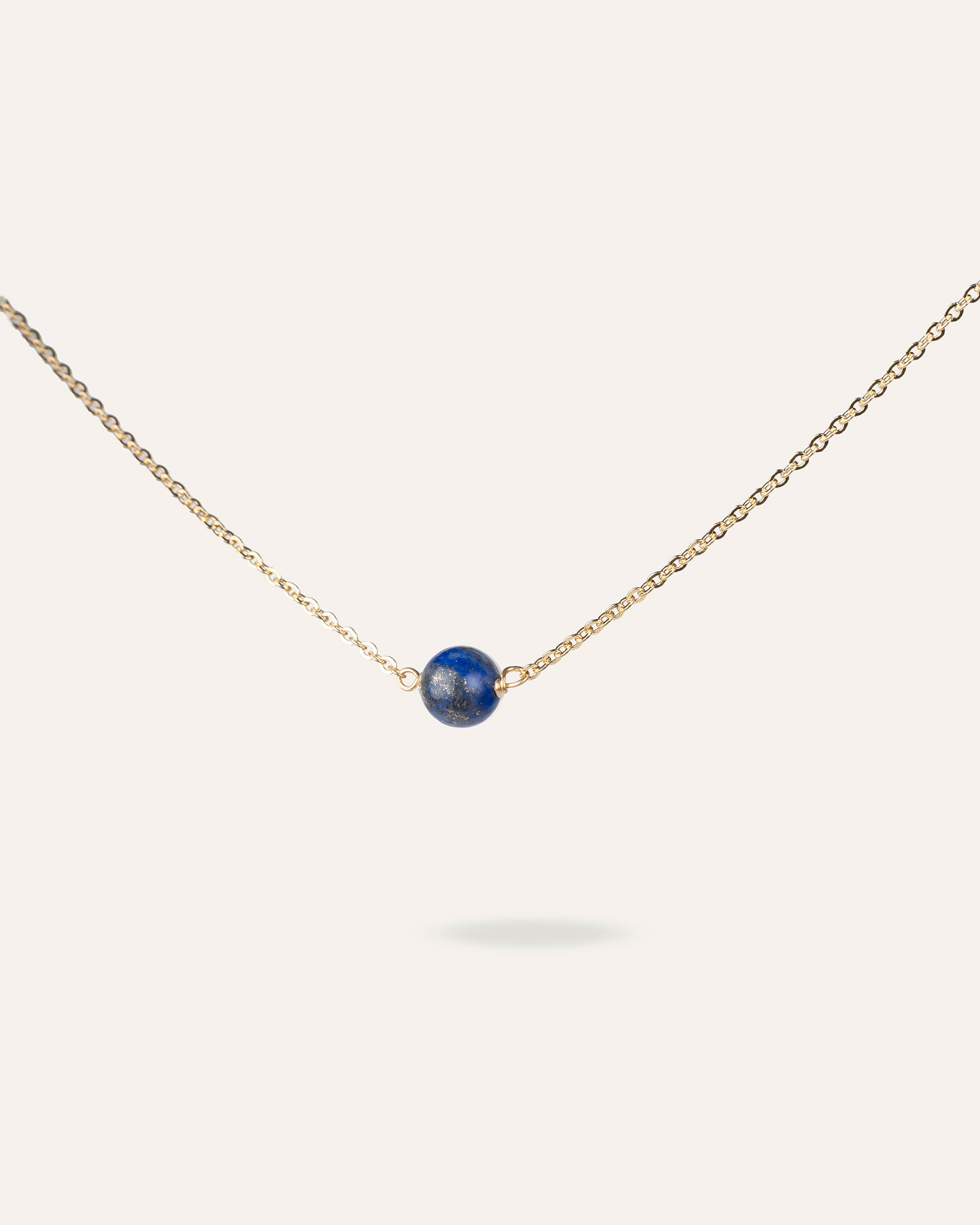 Collier Chaîne Forçat Élégance Plaqué Or 18ct / Lapis Lazuli