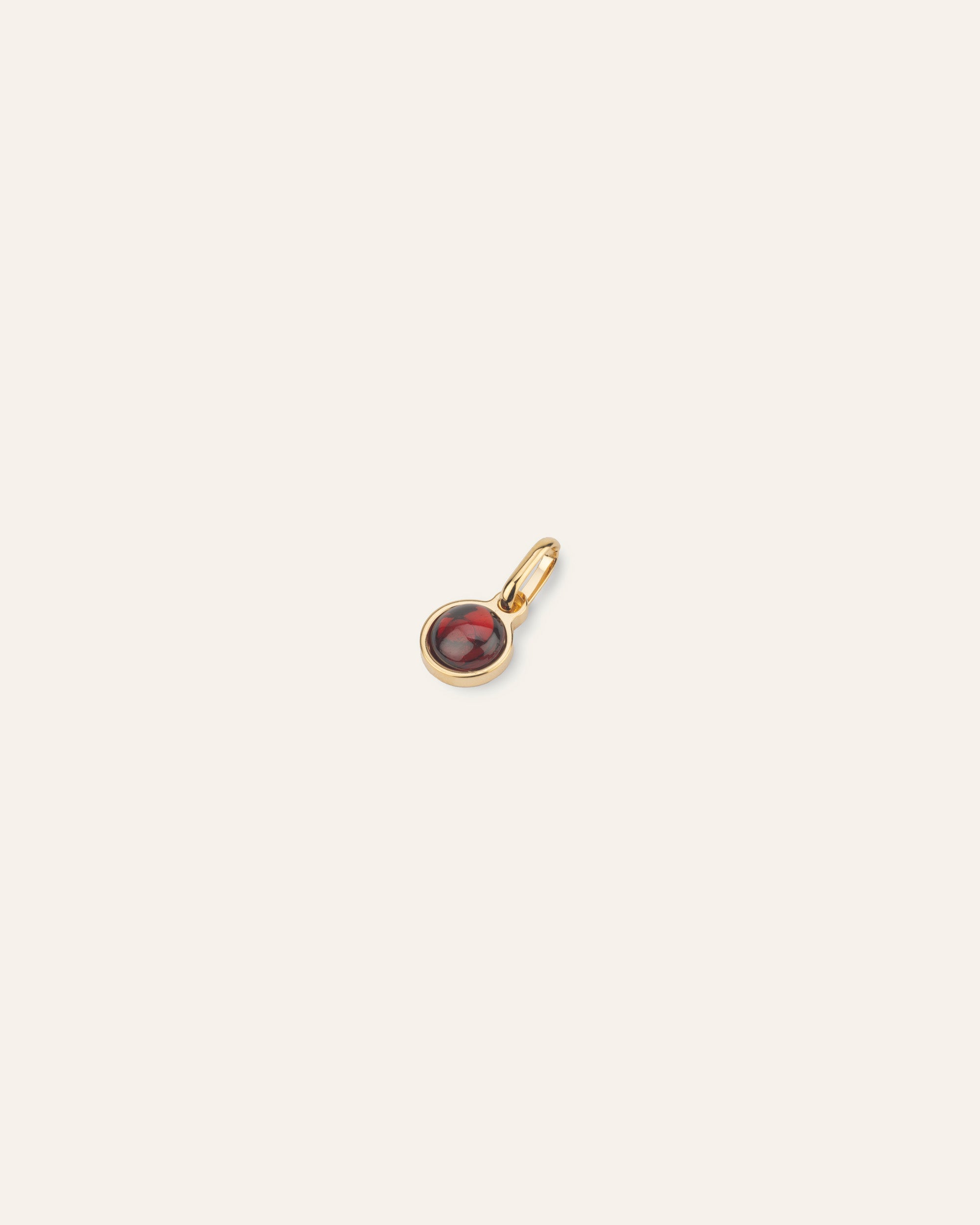 Harmonie Geburtsstein Januar Charm Anhänger  18k Vergoldet / Granat