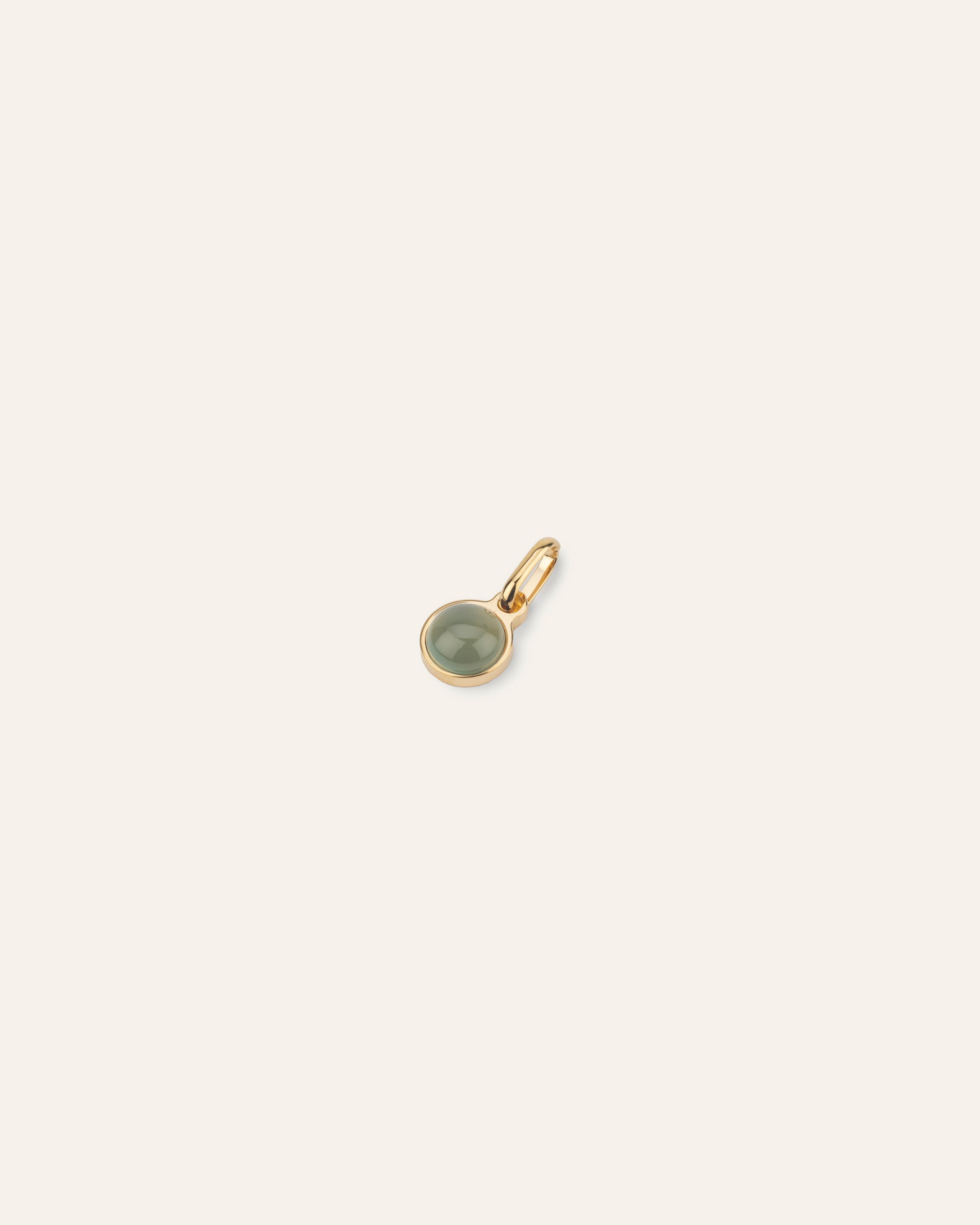 Pampille Harmonie Pierre de Naissance Mai Plaqué Or 18ct / Calcédoine Verte 
