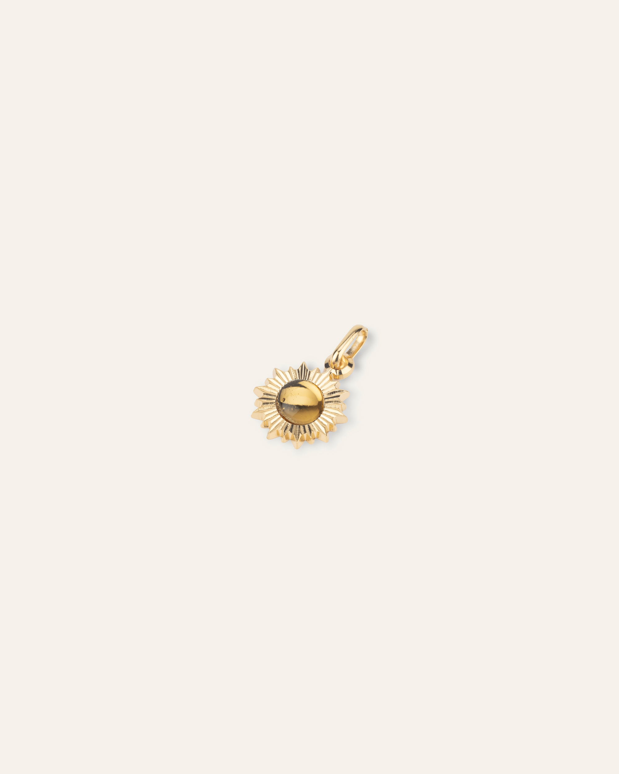 Pendentif Soleil Ilios Pierre de Naissance Novembre Plaqué Or 18ct / Citrine 