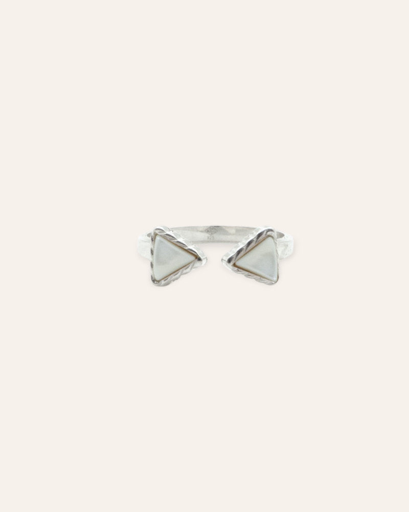 Silver and mother-of-pearl Emma ring