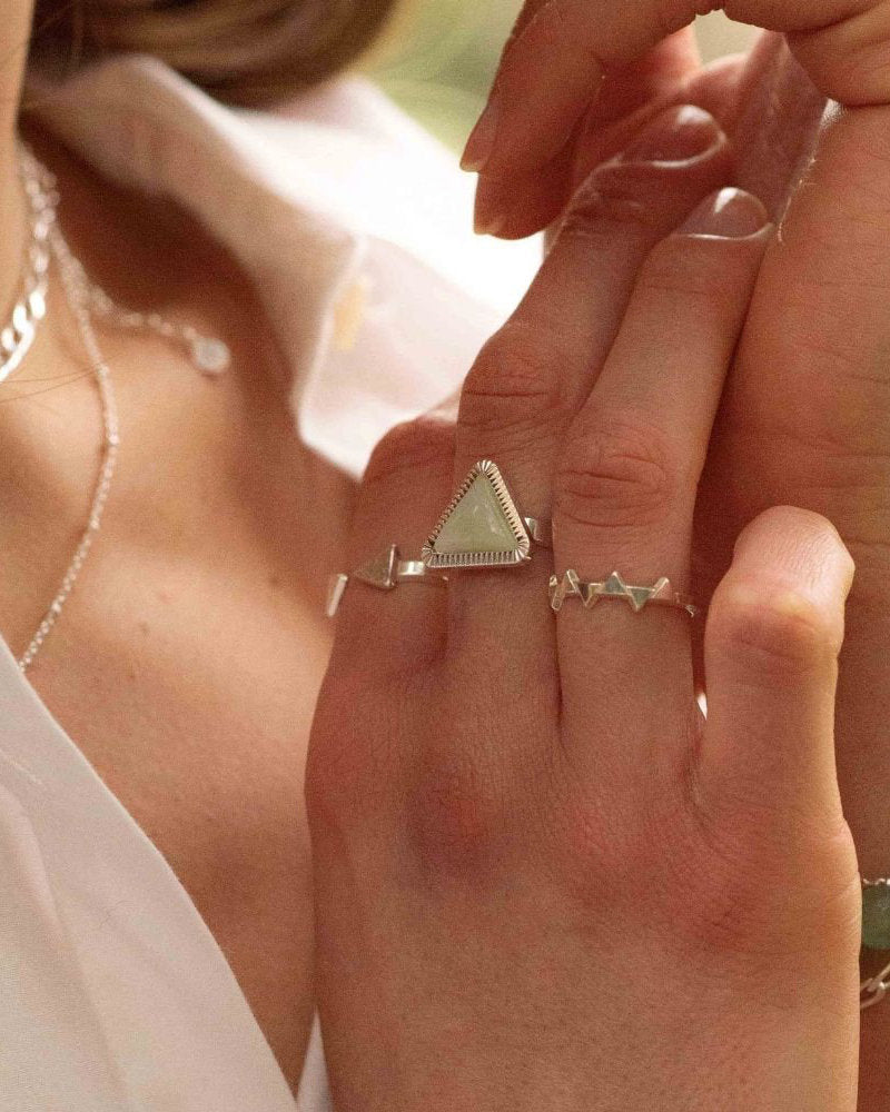 Silver and jade Inaya ring
