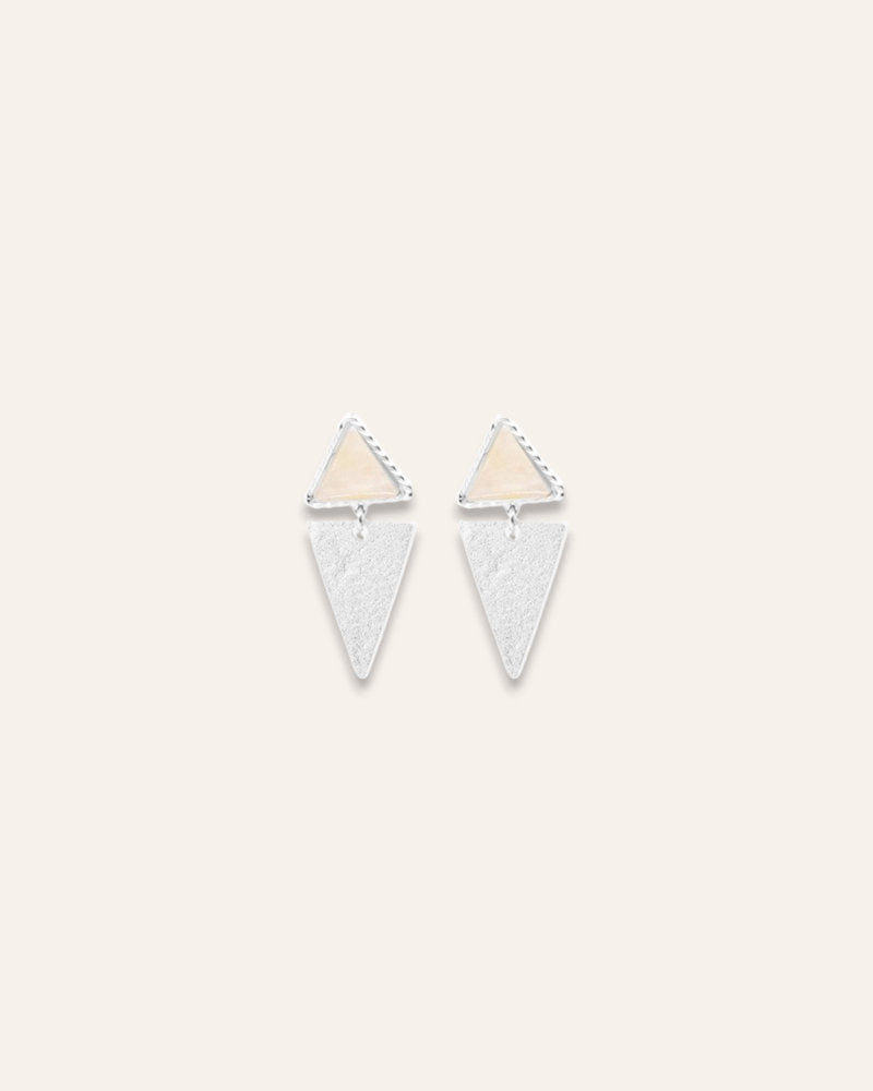 Aya silver and pink quartz earrings