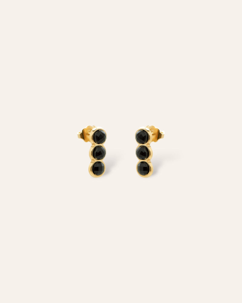Croce gold and onyx earrings