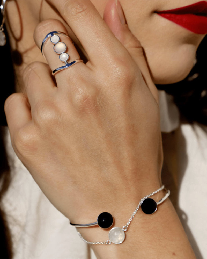 Alyia silver and moonstone bracelet