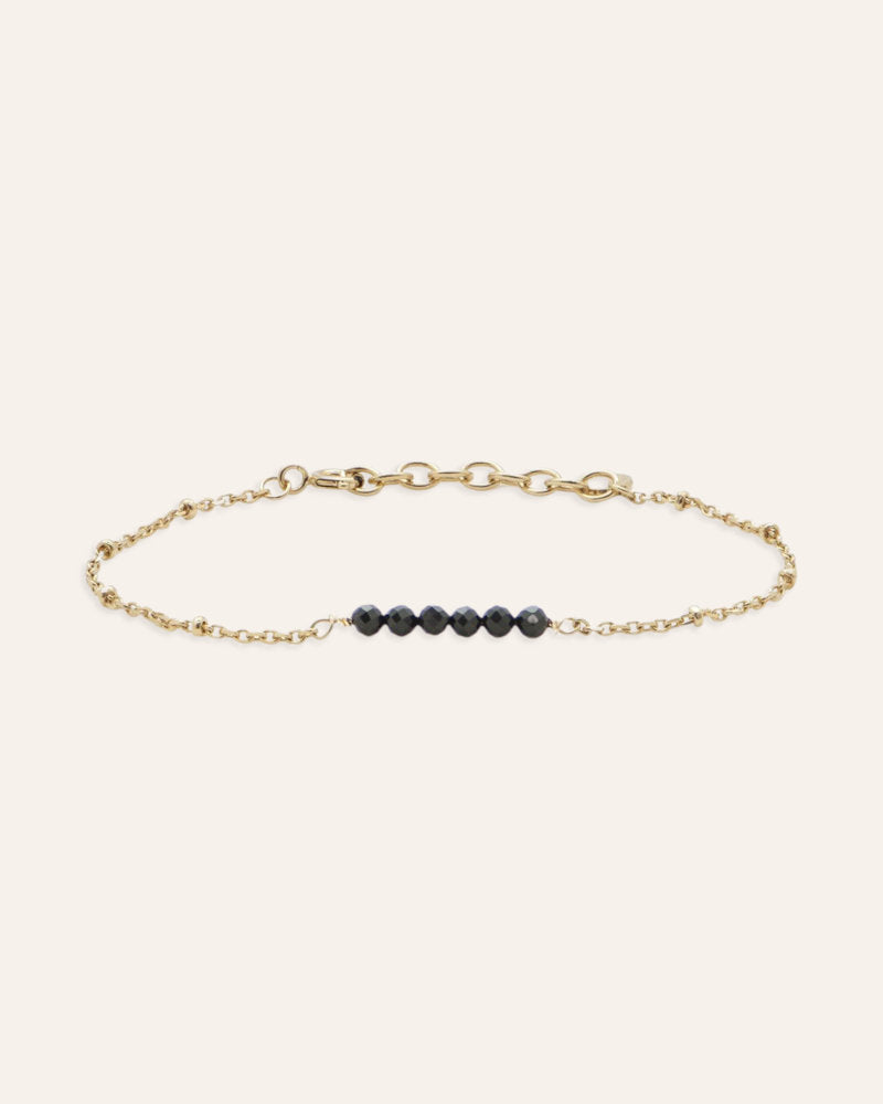 Bracelet Multi Pierres Éternelle Plaqué Or 18ct / Onyx