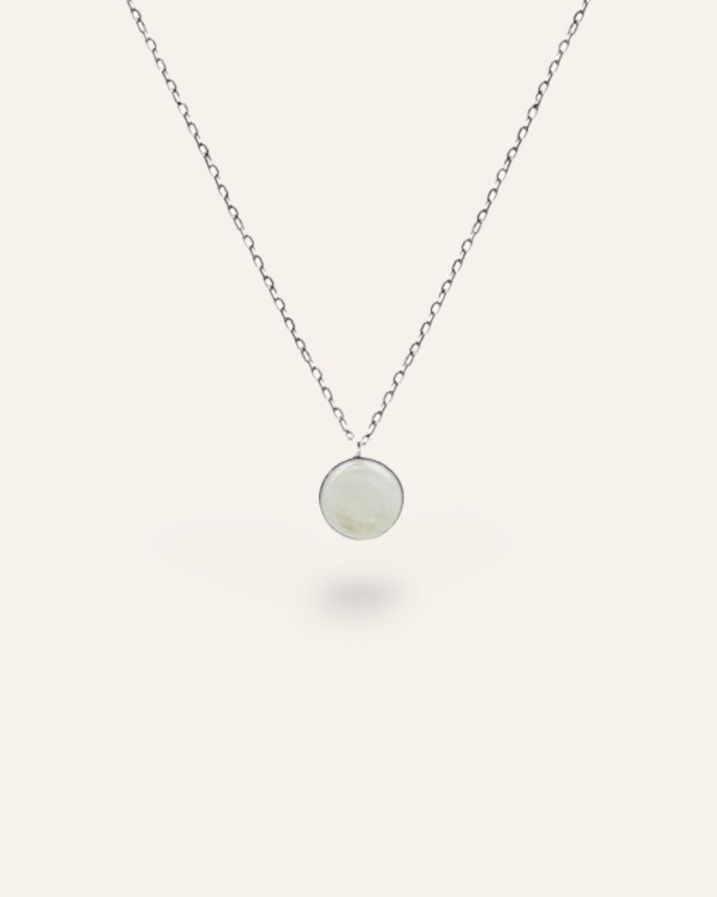 Inès silver and moonstone necklace