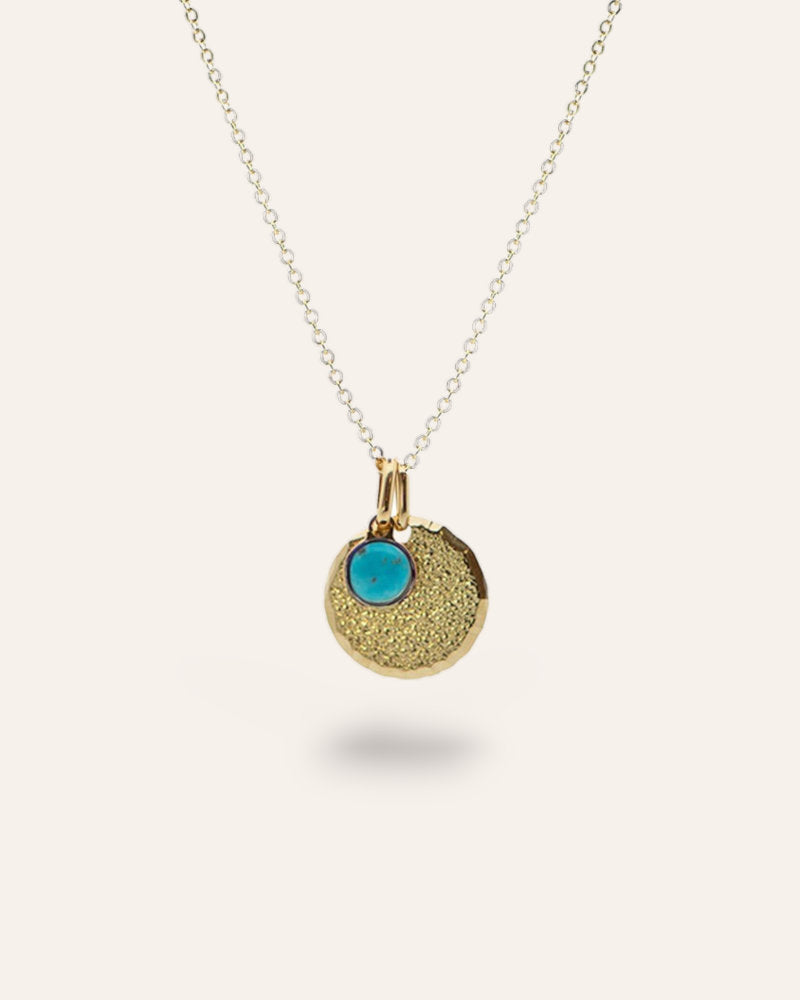 Turquoise diamond Izia necklace in gold