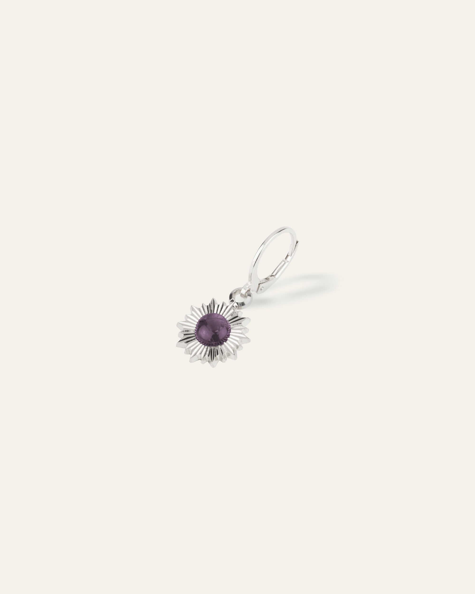 Nenalina Orecchini A Lobolo In Argento Con Pietra Nascita Febbraio Ametista, 222999-015, Donna